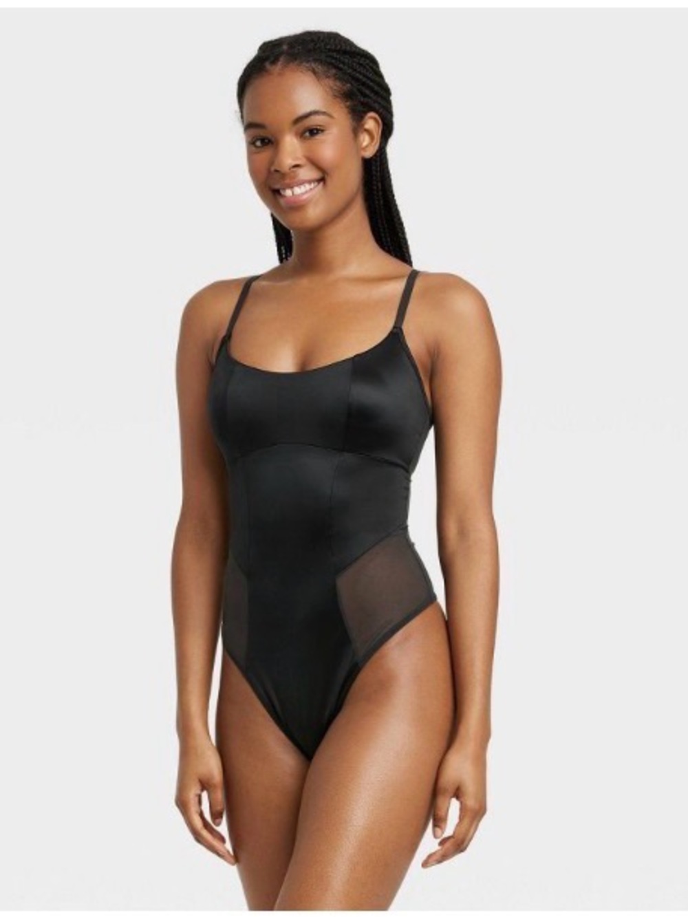 Women's Satin Bodysuit - Colsie Black size S